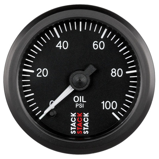 Autometer Stack 52mm 0-100 PSI 1/8in NPTF Male Pro Stepper Motor Oil Pressure Gauge - Black