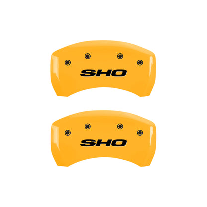 MGP 4 Caliper Covers Engraved Front & Rear SHO Yellow finish black ch