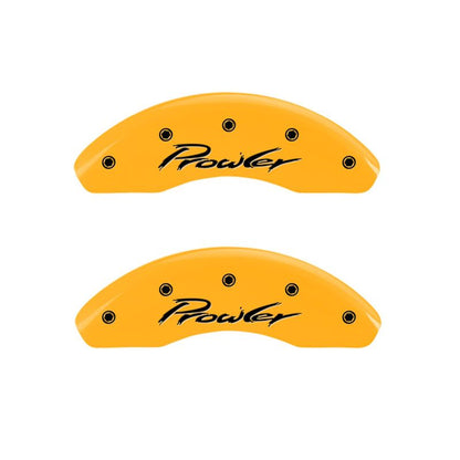 MGP 4 Caliper Covers Engraved Front & Rear 97-02 Chrysler Prowler Yellow Finish Black Prowler Logo