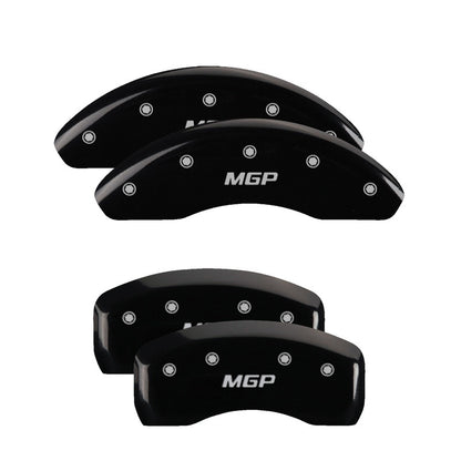 MGP 4 Caliper Covers Engraved Front & Rear Pontiac Black finish silver ch