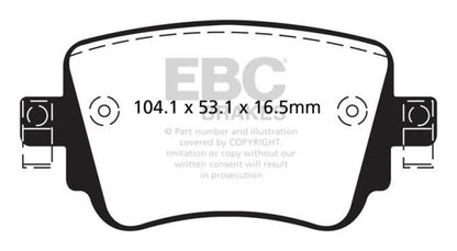 EBC 15-21 Volkswagen GTi 2.0 Turbo Yellowstuff Rear Brake Pads