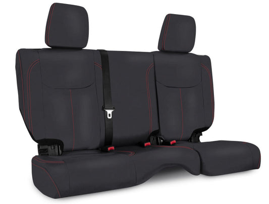 PRP 13-18 Jeep Wrangler JK Rear Seat Cover/2 door - Black with Red Stitching
