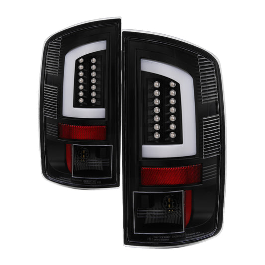 Spyder 07-09 Dodge Ram 2500/3500 V3 Light Bar LED Tail Lights - Black (ALT-YD-DRAM06V3-LBLED-BK)