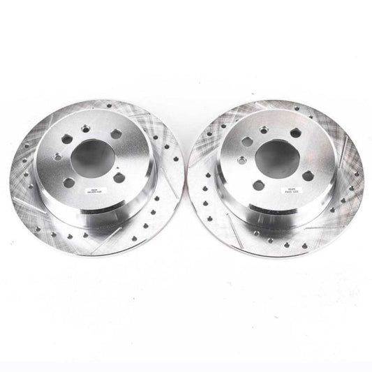 Power Stop 1991 BMW 318i Rear Evolution Drilled & Slotted Rotors - Pair