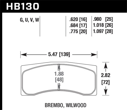 Hawk AP Racing CP5779/5780/5788/5789/5836 / Brembo X2.023.21/24/X2.028.01/04 Race DTC-60 Brake Pads