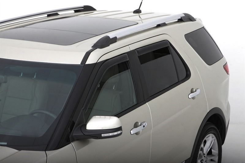 AVS 11-18 Ford Explorer Ventvisor In-Channel Front & Rear Window Deflectors 4pc - Smoke