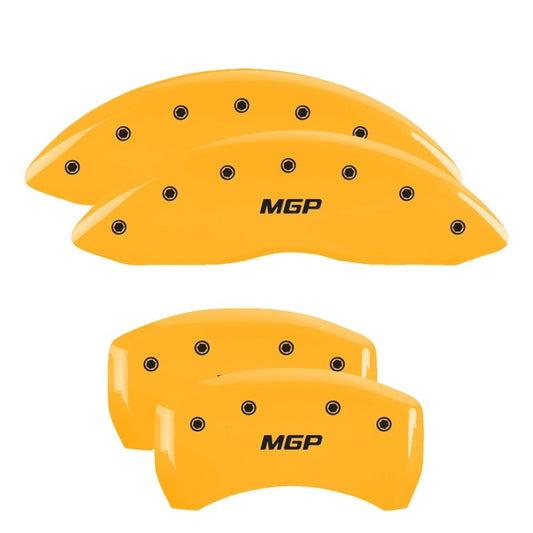 MGP Front set 2 Caliper Covers Engraved Front JEEP Yellow finish black ch