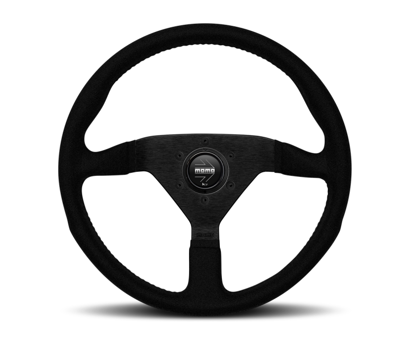 MOMO - Montecarlo Alcantara Steering Wheel 320 mm - Black/Black Stitch/Black Spokes