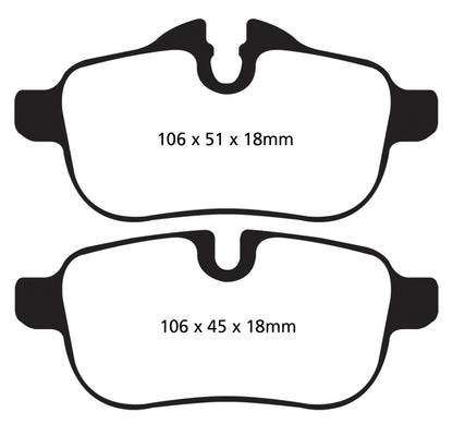 EBC 09+ BMW Z4 3.0 (E89) Yellowstuff Rear Brake Pads