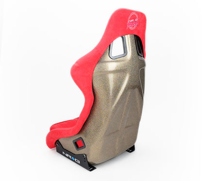 NRG FRP Bucket Seat ULTRA Edition - Large (Red Alcantara/Gold Glitter Back)