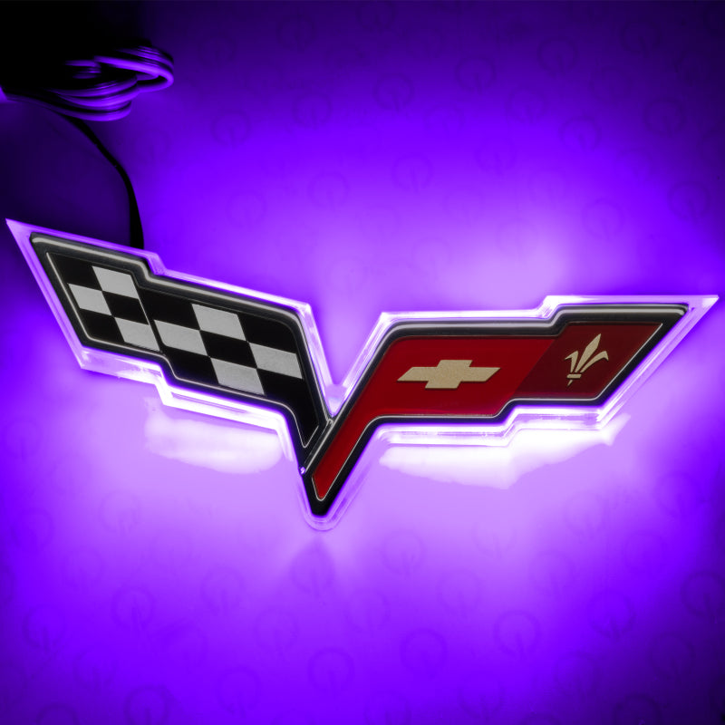 Oracle Chevrolet Corvette C6 Illuminated Emblem - Dual Intensity - UV/Purple SEE WARRANTY