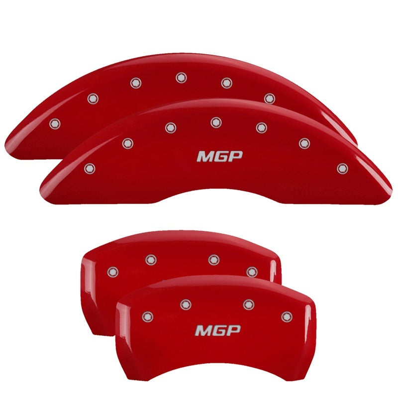 MGP 4 Caliper Covers Engraved Front & Rear MOPAR Red finish silver ch