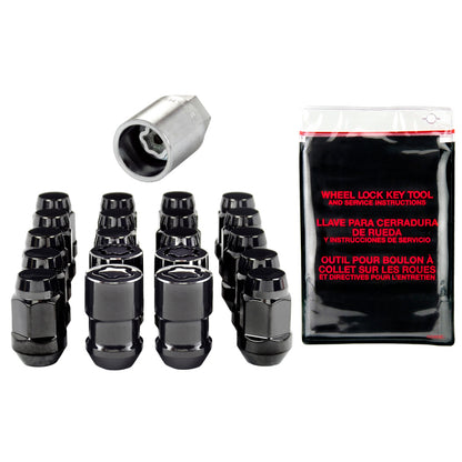 McGard 5 Lug Hex Install Kit w/Locks (Cone Seat Nut / Bulge) 1/2-20 / 3/4 Hex / 1.45in. L - Black