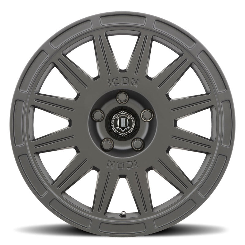 ICON Ricochet 17x8 5x108 38mm Offset 6in BS Satin Black Wheel