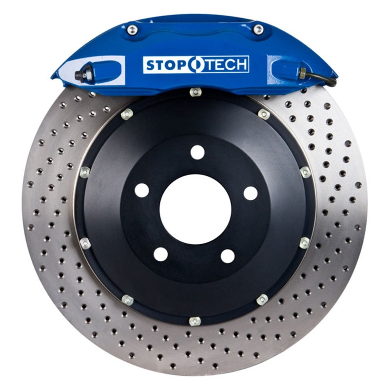 StopTech 06-10 VW Golf/Jetta Front BBK ST-40 Caliper Blue / 2pc Drilled 328x28mm Rotor