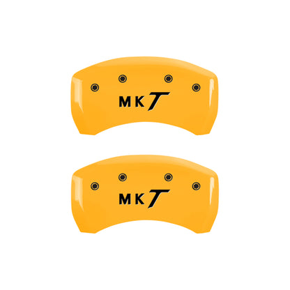 MGP 4 Caliper Covers Engraved Front Lincoln Engraved Rear MKT Yellow finish black ch