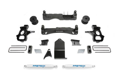 Fabtech 14-18 GM C/K1500 P/U w/oE Forg Stl UCA 4in Basic Sys w/Perf Shks