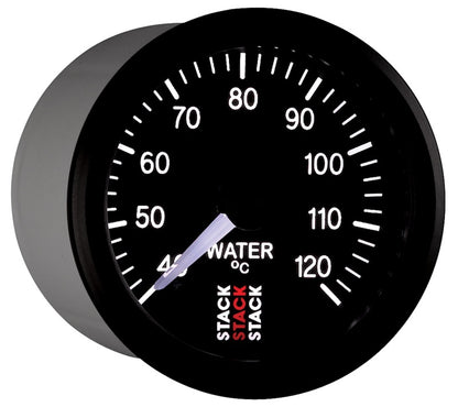 Autometer Stack 52mm 40-120 Deg C 1/8in NPTF Male Pro Stepper Motor Water Temp Gauge - Black