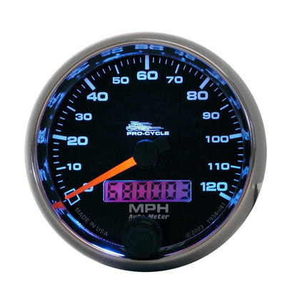 Autometer Pro-Cycle Gauge Speedo 2 5/8in 120 Mph Elec Black