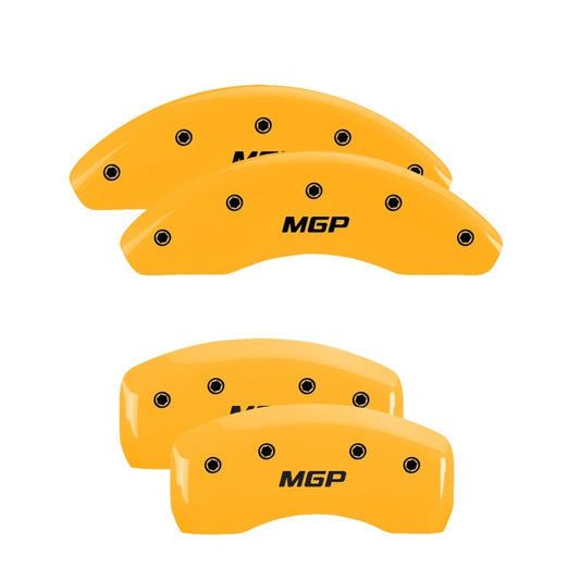 MGP 4 Caliper Covers Engraved Front Acura Engraved Rear MDX Yellow finish black ch