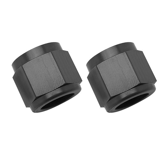 Russell Performance -8 AN Tube Nuts 1/2in dia. (Black) (2 pcs.)