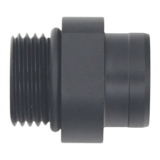 DeatschWerks 8AN ORB to S387 Pre-Filter Sock Adapter - Anodized Matte Black