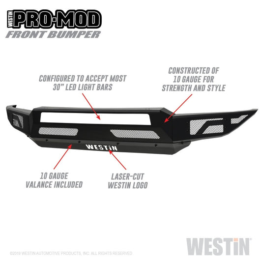 Westin 19-21 Chevrolet Silverado 1500 Pro-Mod Front Bumper - Tex. Blk