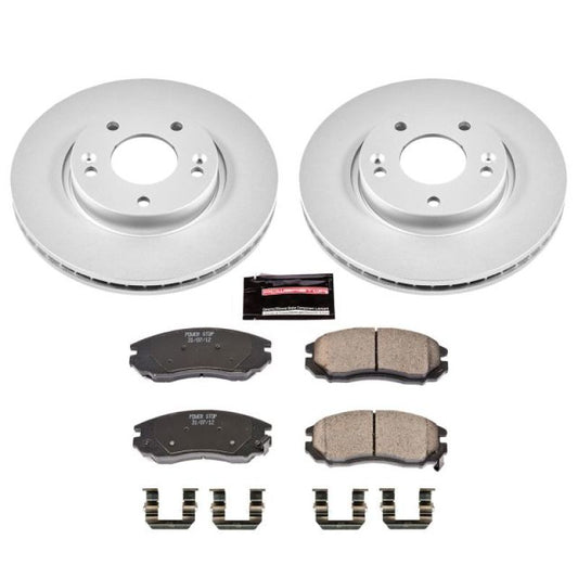 Power Stop 04-06 Hyundai Tiburon Front Z17 Evolution Geomet Coated Brake Kit