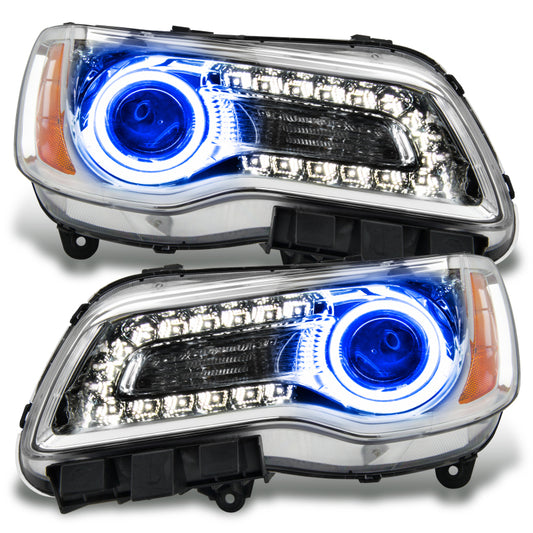 Oracle 11-14 Chrysler 300C NON HID LED Halo Headlights Chrome Housing - Blue SEE WARRANTY