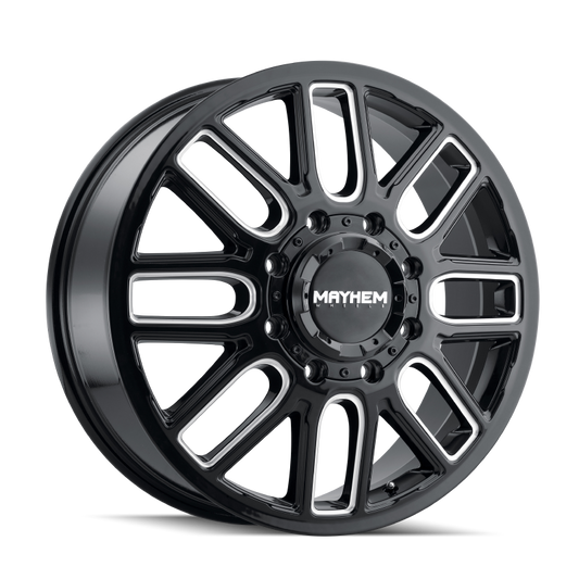 Mayhem 8107D Cogent Dually 20x8.25 / 8x210 BP / 115mm Offset / 154.2mm Hub Blk w/Milled Spokes Wheel