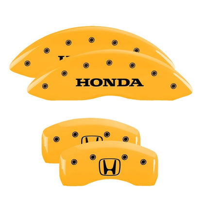 MGP 4 Caliper Covers Engraved Front & Rear MGP Yellow Finish Black Char 1999 Honda Prelude