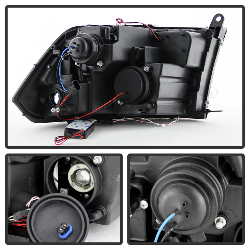 Spyder Dodge Ram 1500 09-14 Projector Halogen Model- CCFL Halo LED - Blk Smke PRO-YD-DR09-CCFL-BSM