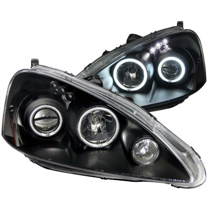 ANZO - 2005-2006 Acura Rsx Projector Headlights w/ Halo Black