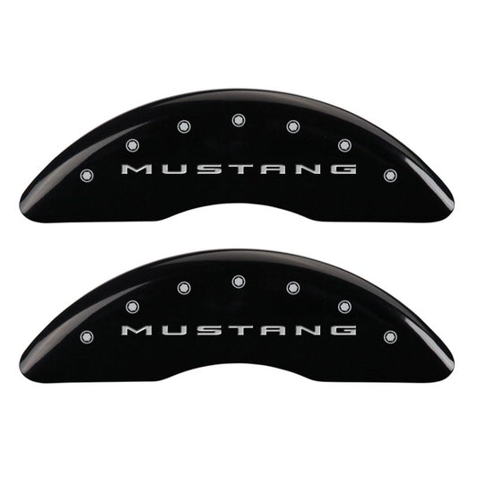 MGP 4 Caliper Covers Engraved Front 2015/Mustang Engraved Rear 2015/Bar & Pony Black fnsh silver ch