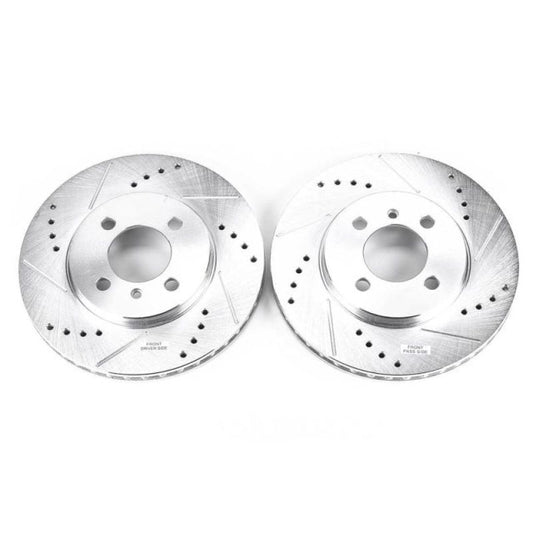 Power Stop 1991 BMW 318i Front Evolution Drilled & Slotted Rotors - Pair