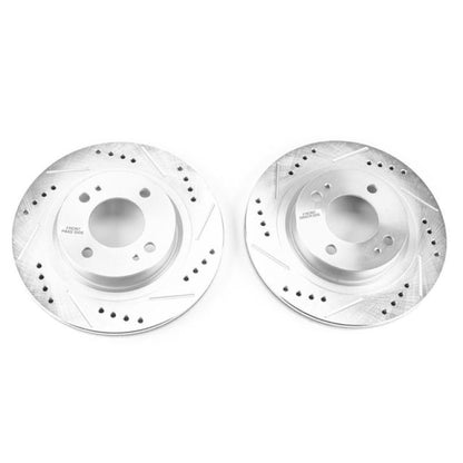 Power Stop 17-18 Mitsubishi Mirage Front Evolution Drilled & Slotted Rotors - Pair
