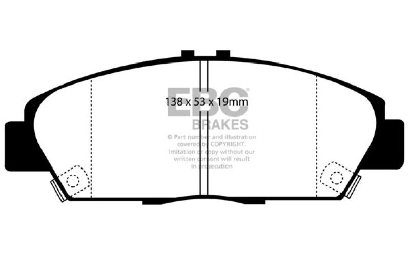 EBC 92-96 Honda Prelude 2.2 Greenstuff Front Brake Pads
