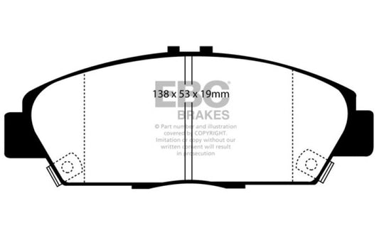 EBC 92-96 Honda Prelude 2.2 Greenstuff Front Brake Pads
