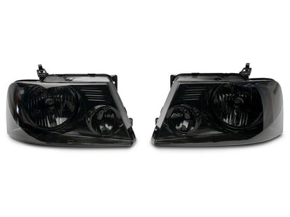Raxiom 04-08 Ford F-150 Axial Series OEM Style Replacement Headlights- Chrome Housing- Smoked Lens