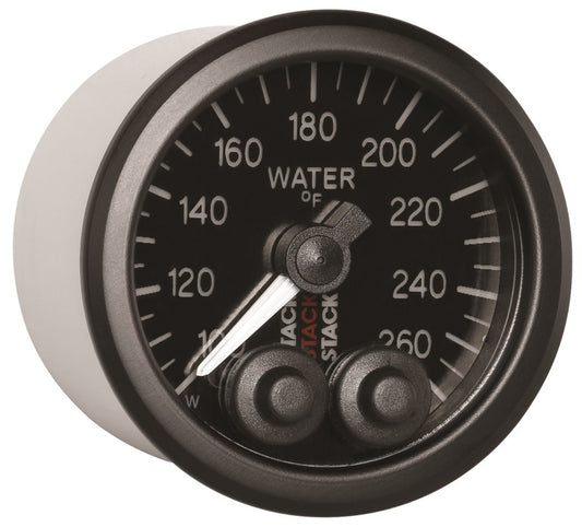 Autometer Stack Pro Control 52mm 100-260 deg F Water Temp Gauge - Black (1/8in NPTF Male)
