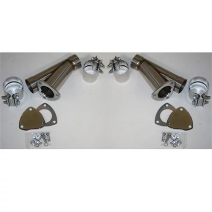 Granatelli 3.5in Stainless Steel Manual Dual Exhaust Cutout Kit w/Slip Fit & Band Clamp