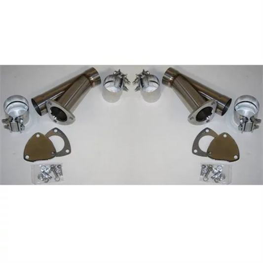 Granatelli 3.5in Stainless Steel Manual Dual Exhaust Cutout Kit w/Slip Fit & Band Clamp