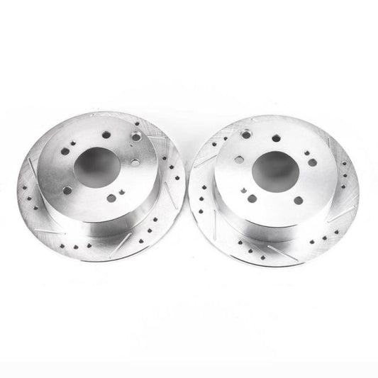 Power Stop 06-12 Mitsubishi Eclipse Rear Evolution Drilled & Slotted Rotors - Pair