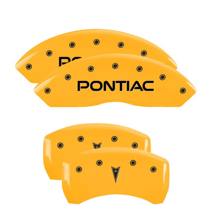 MGP 4 Caliper Covers Engraved Front & Rear MGP Yellow Finish Black Char 2002 Pontiac Grand Prix