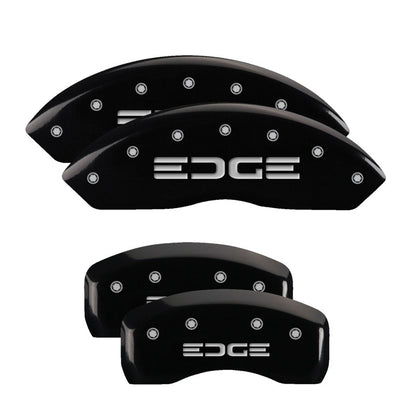 MGP 4 Caliper Covers Engraved Front & Rear Oval logo/Ford Black finish silver ch