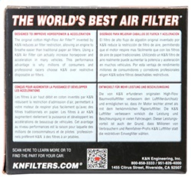 K&N Universal Rubber Filter 2-1/16in FLG 3-1/2in OD 4in H