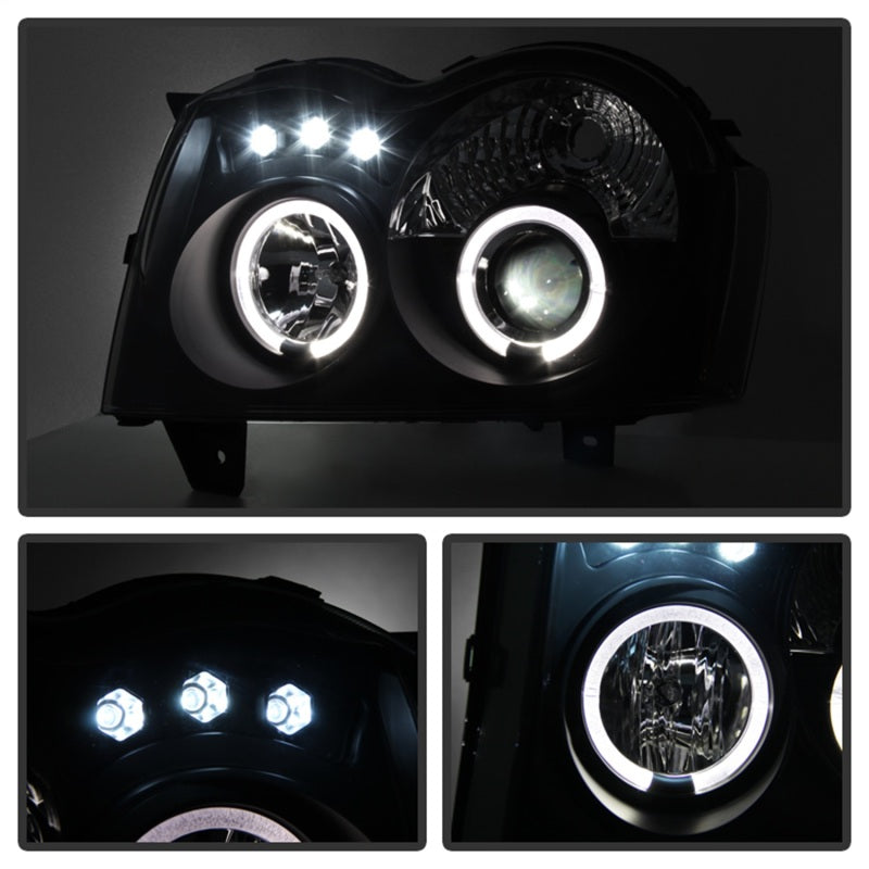 Spyder Jeep Grand Cherokee 05-07 Projector Headlights LED Halo LED Blk Smke PRO-YD-JGC05-HL-BSM