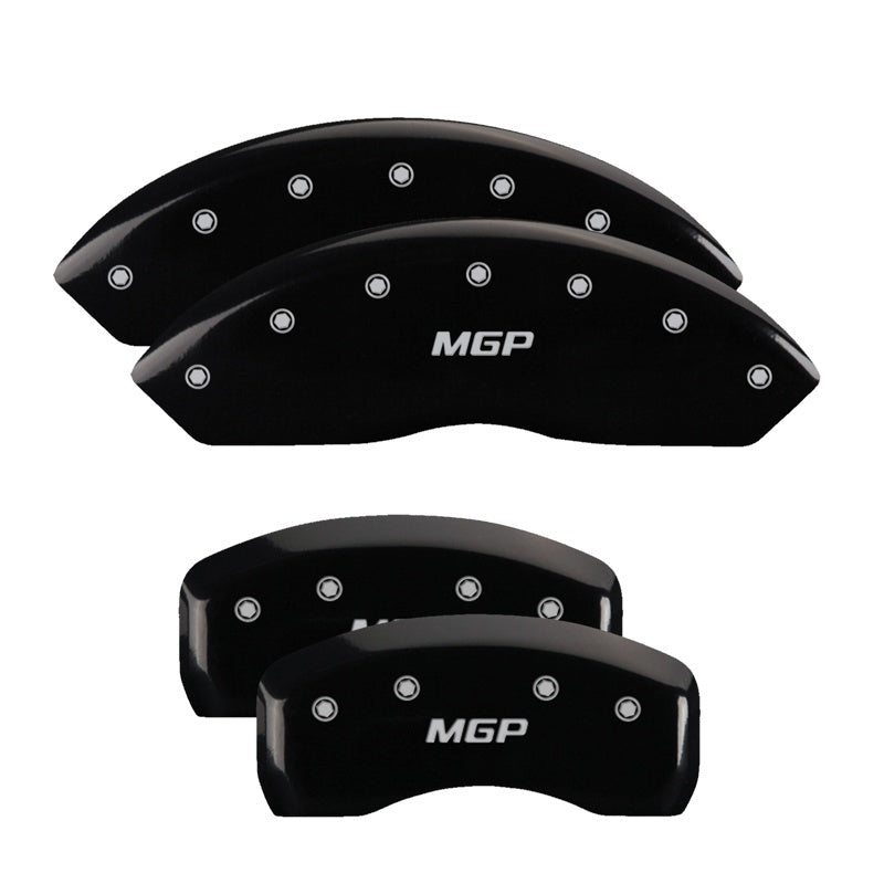 MGP 4 Caliper Covers Engraved Front & Rear MGP Black Finish Silver Char 2009 Toyota Fj Cruiser