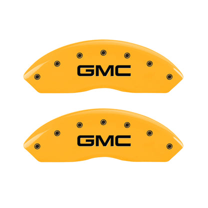 MGP 4 Caliper Covers Engraved Front & Rear Denali Yellow finish black ch