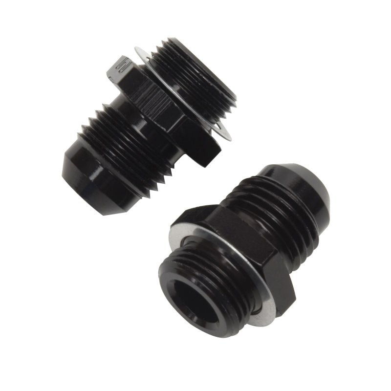 Russell Performance -6 AN Carb Adapter Fittings (2 pcs.) Black